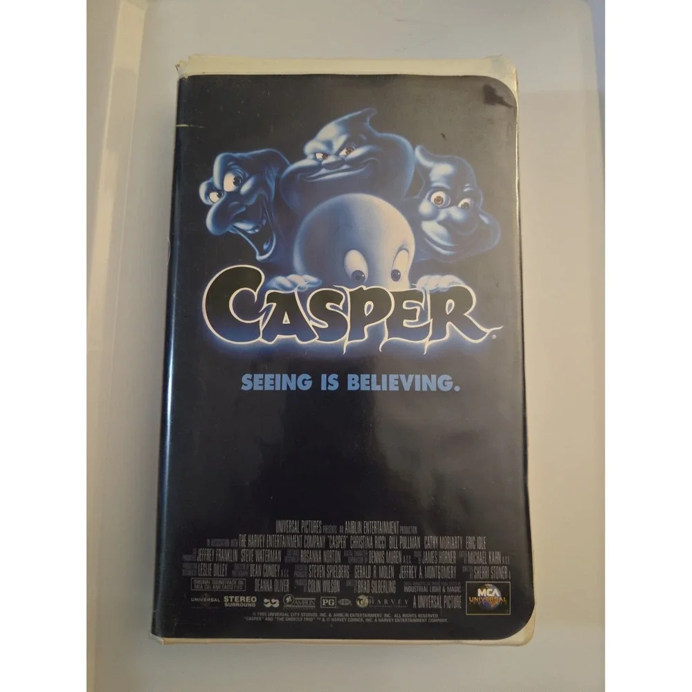 Vintage 1995 MCA Universal Home Video Casper VHS PG Clamshell Fantasy Comedy
